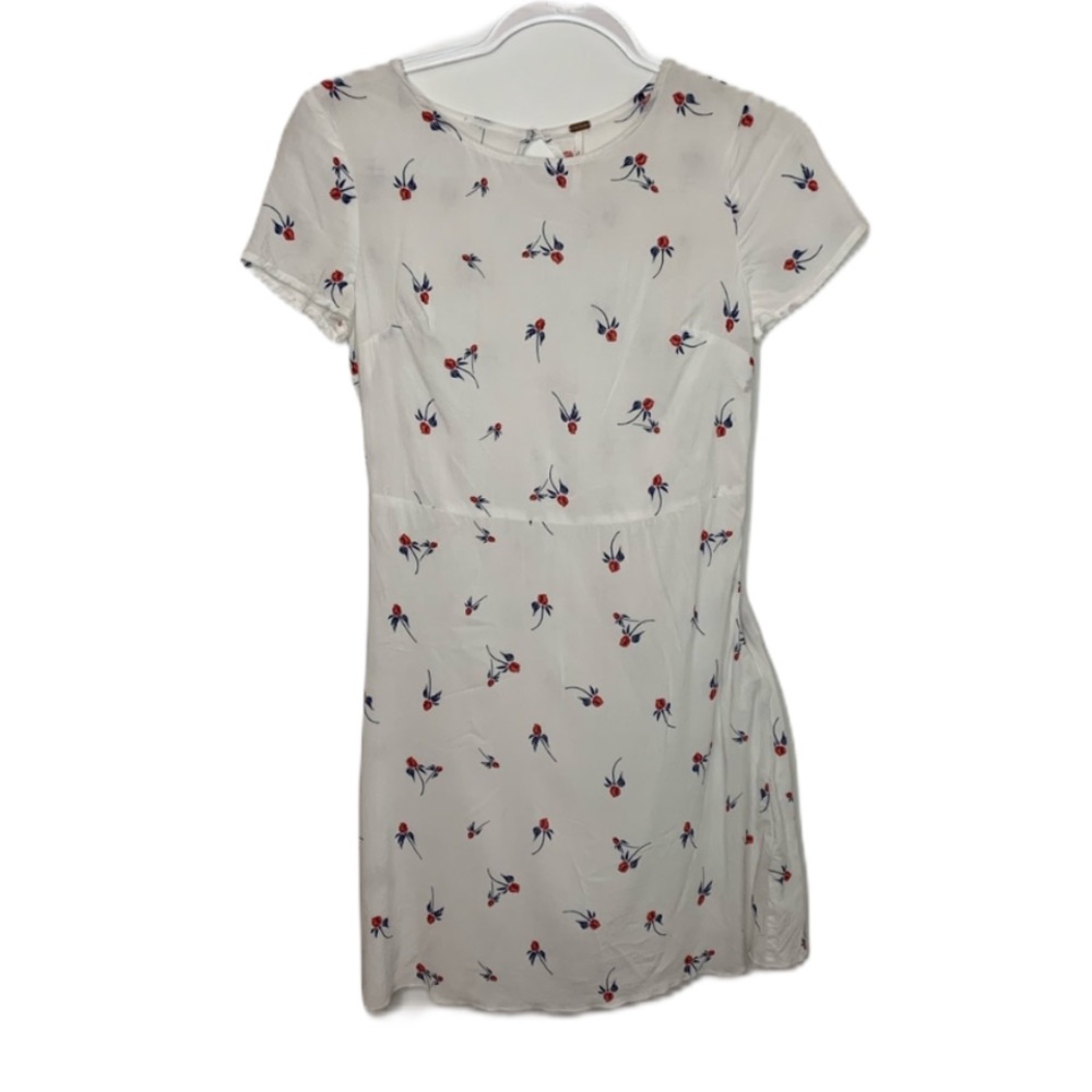 Free People White Rose Printed Dress Size 0